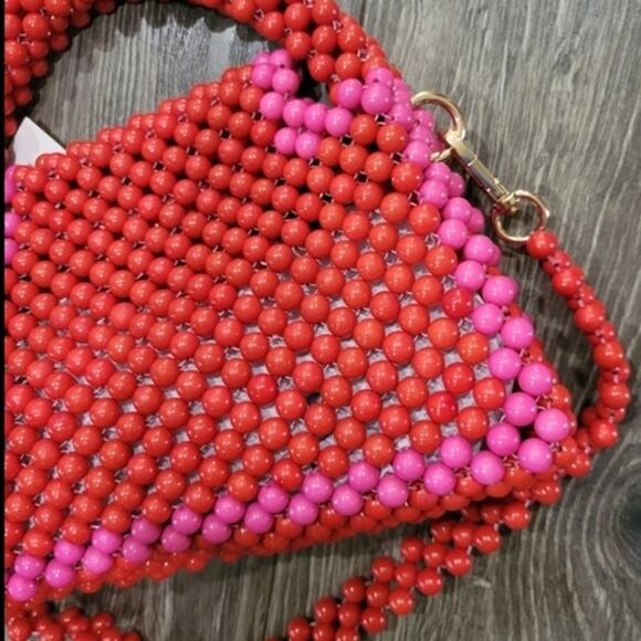 Kate Spade New York x Target Colorblock‎ Beaded Crossbody Bag Red Pink Sold Out - Picture 6 of 6